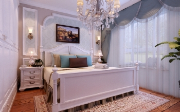 115平三居歐式古典風裝修案例歐式臥室裝修圖片