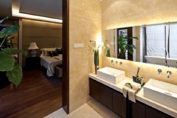 680平別墅新中式風裝修案例欣賞中式臥室裝修圖片