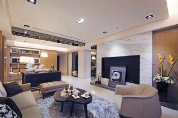 簡潔靜謐現代時尚新家現代客廳裝修圖片