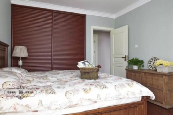 大戶型簡美式實景裝修效果圖美式臥室裝修圖片