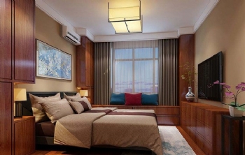 126平三居新中式風案例欣賞中式臥室裝修圖片