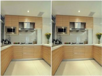 80平素雅新裝現代廚房裝修圖片