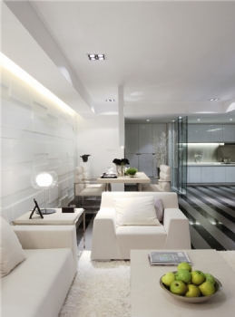 現代簡約黑白經典設計案例現代客廳裝修圖片
