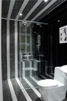 現代簡約黑白經典設計案例現代衛生間裝修圖片