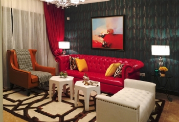 色彩艷麗現代范兒大戶型家居現代客廳裝修圖片