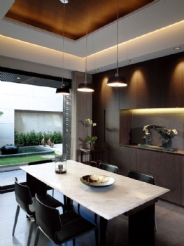 黑與白、虛與實不一樣的中國風現代廚房裝修圖片