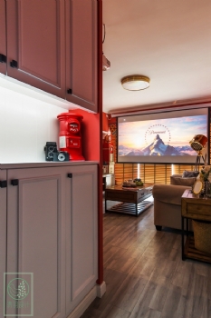 60平紅色混搭設計案例欣賞混搭客廳裝修圖片