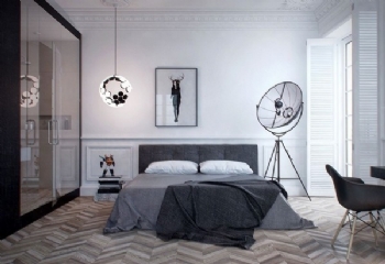 小戶型優雅靈動的時髦公寓簡約臥室裝修圖片
