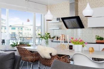 87平米溫馨舒適斯德哥爾摩三居現代風格廚房