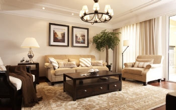 銀億東岸簡美風美式客廳裝修圖片