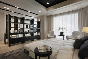 黑白新古典風家裝裝修效果圖古典臥室裝修圖片