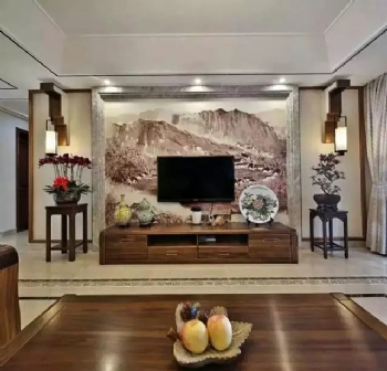 140平新中式風格案例中式客廳裝修圖片