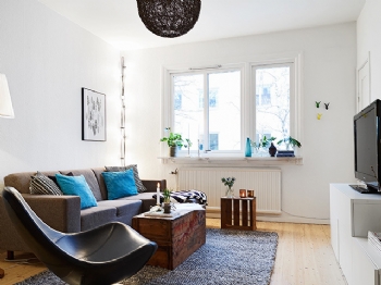 北歐風格黑白簡約公寓簡約客廳裝修圖片
