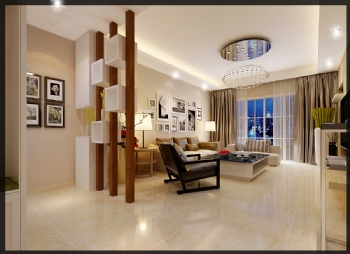 128平米三居室現代簡約風格效果圖現代客廳裝修圖片