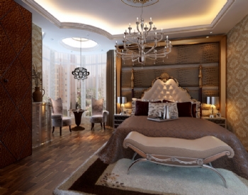 176平奢華歐式三居裝修效果圖歐式臥室裝修圖片