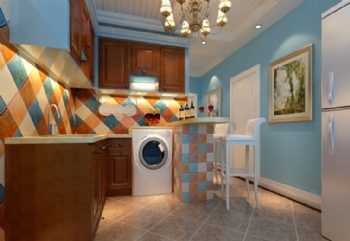 54平米老房翻新地中海風格溫馨房地中海廚房裝修圖片