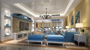 中央原著地中海風格裝修設計地中海風格客廳