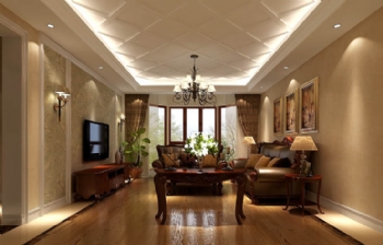 160平三居美式風案例欣賞美式客廳裝修圖片