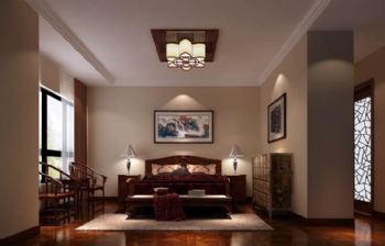 139平三居中式風案例欣賞中式臥室裝修圖片