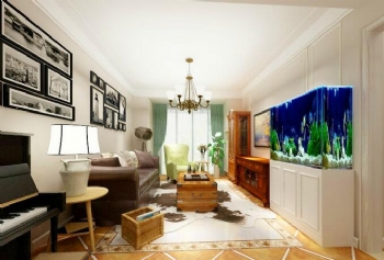 99平美式風美居裝修案例欣賞美式客廳裝修圖片