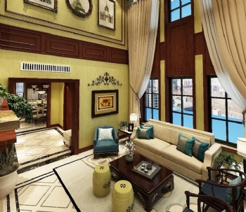 215平美式別墅風格案例欣賞美式客廳裝修圖片