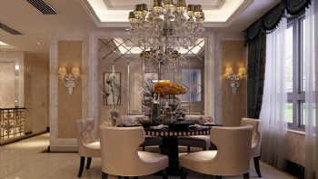 105平低調典雅的三居室設計作品歐式風格餐廳