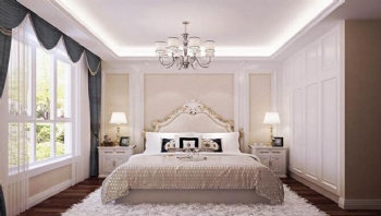 105平低調典雅的三居室設計作品歐式風格臥室