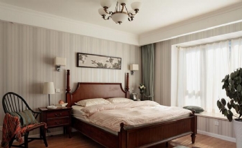 86平美式風2室2廳1衛設計作品美式臥室裝修圖片