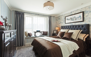 清林灣復式美式風美式臥室裝修圖片