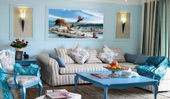 106平米地中海式三室欣賞地中海風格客廳