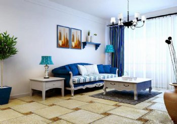 90平合生國際城兩居裝修 藍白地中海清調夢幻家地中海裝修圖片