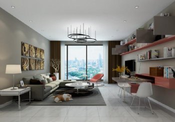 銀億朗境個性十足現代客廳 小空間大設計