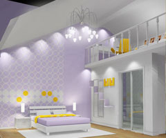 紫色溫馨婚房設計